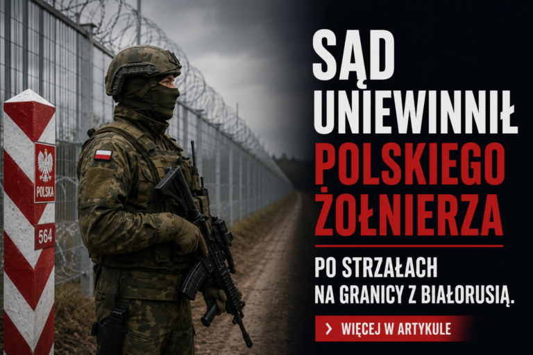 Wojskowy Sąd Garnizonowy w Lublinie uniewinnił 25-letniego żołnierza oskarżonego o przekroczenie uprawnień podczas interwencji na granicy polsko-białoruskiej. Sprawa dotyczy wydarzeń z marca 2024 roku, gdy wojskowy oddał 12 strzałów w trakcie odpierania agresywnej grupy migrantów próbujących sforsować zabezpieczenia graniczne.
