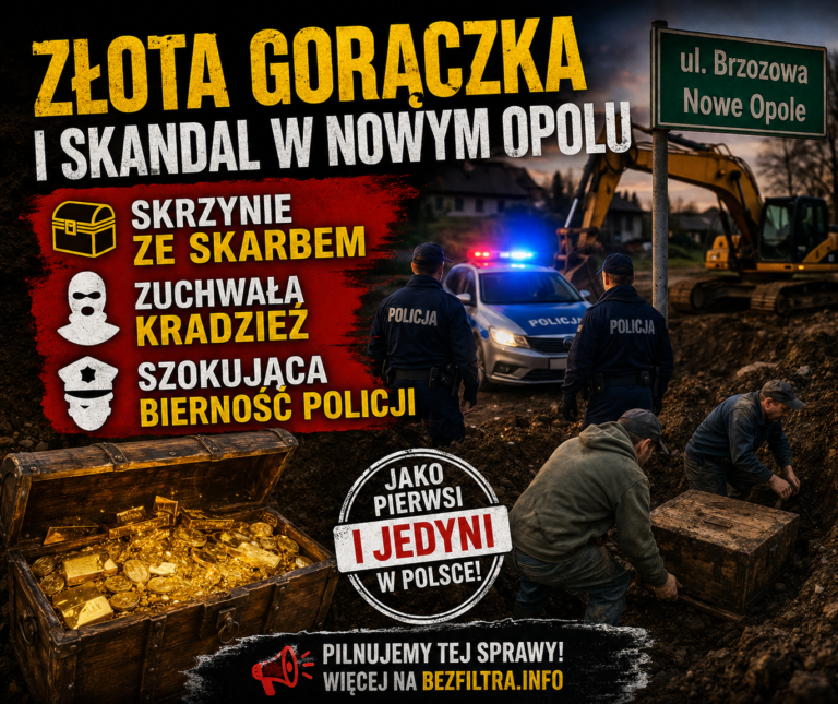 GORĄCZKA ZŁOTA i skandal w Nowym Opolu: Skrzynie ze skarbem, zuchwała kradzież i szokująca postawa policji