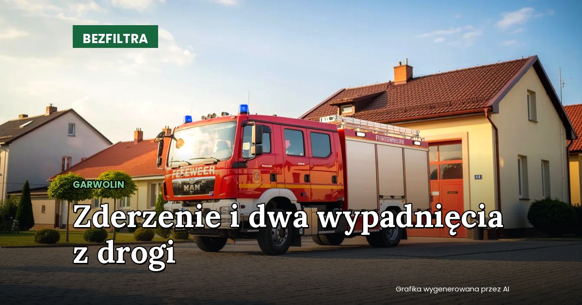 Zderzenie i dwa wypadnięcia z drogi — GARWOLIN