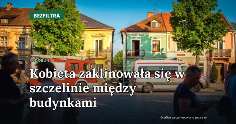 Kobieta zaklinowała się w szczelinie między budynkami — PODOBLIN