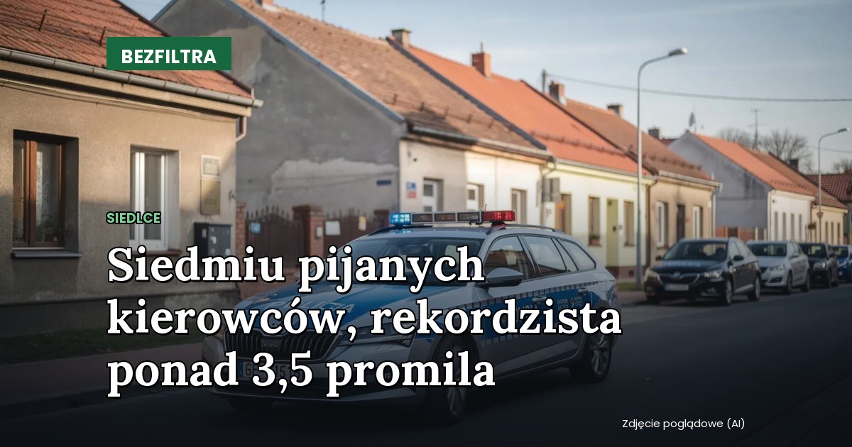 Siedmiu pijanych kierowców, rekordzista ponad 3,5 promila — SIEDLCE