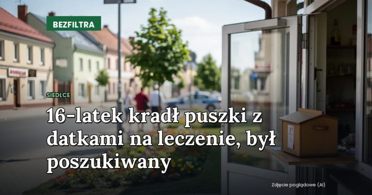 16-latek kradł puszki z datkami na leczenie, był poszukiwany — SIEDLCE