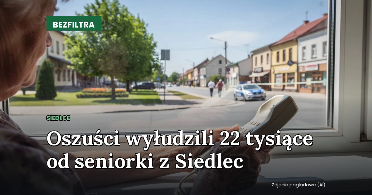 22 tysiące złotych w pół godziny. Siedlecka seniorka uwierzyła w wypadek córki