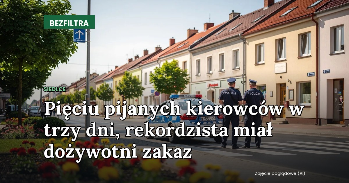 Pięciu kierowców, cztery promile i jeden dożywotni zakaz. Siedlce w trzy dni