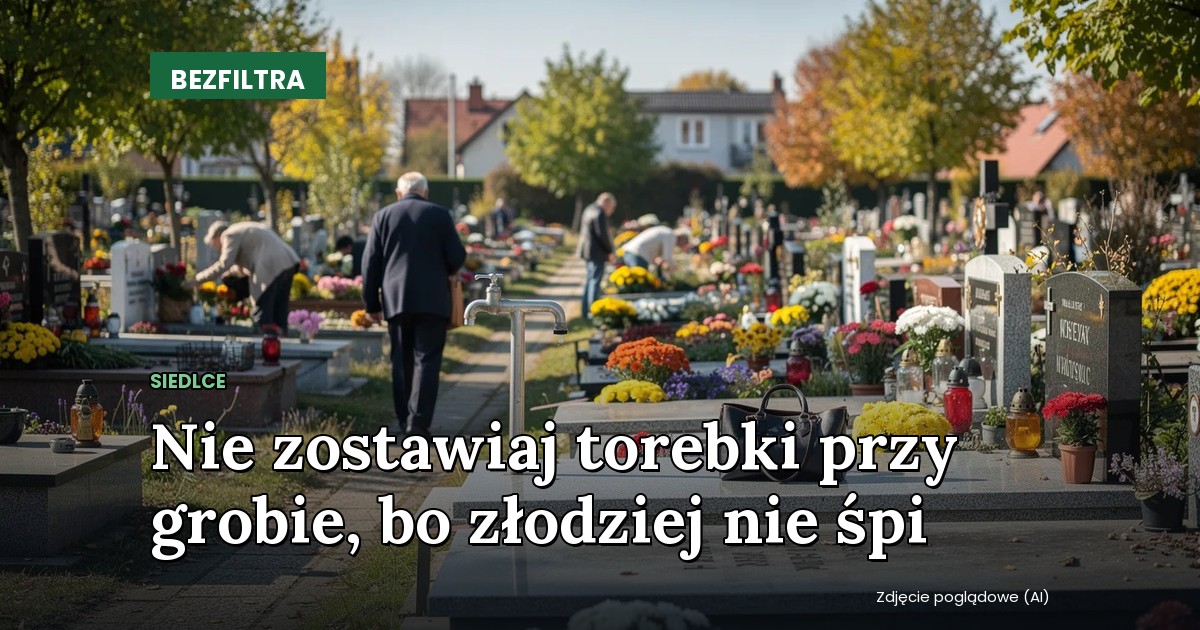 Zostawiasz torebkę przy grobie i idziesz po wodę? To zaproszenie dla złodzieja